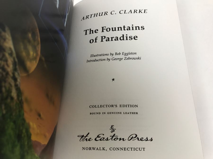 Easton Press Hardcover Book The Fountains Of Paradise By Arthur C. Clarke Masterpiece Of Science Fiction [Photo 2]