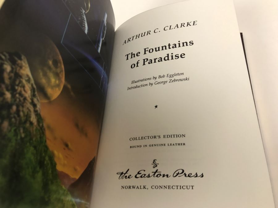 Easton Press Hardcover Book The Fountains Of Paradise By Arthur C. Clarke Masterpiece Of Science Fiction [Photo 6]