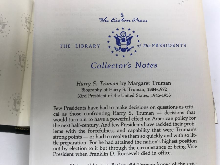 Easton Press Hardcover Book Harry S. Truman By Margaret Truman The Library Of The Presidents [Photo 6]