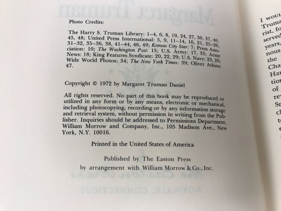 Easton Press Hardcover Book Harry S. Truman By Margaret Truman The Library Of The Presidents [Photo 8]