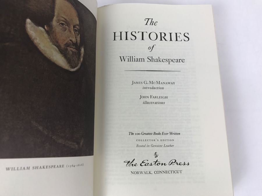 Easton Press Hardcover Book The Histories Of William Shakespeare [Photo 2]