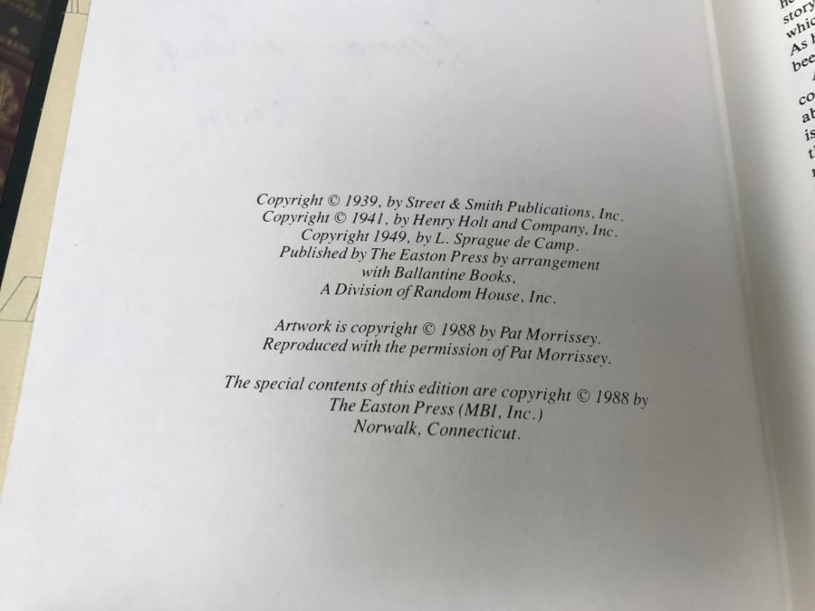 Signed Easton Press Hardcover Book Lest Darkness Fall By L. Sprague De Camp Intro By Isaac Asimov [Photo 10]