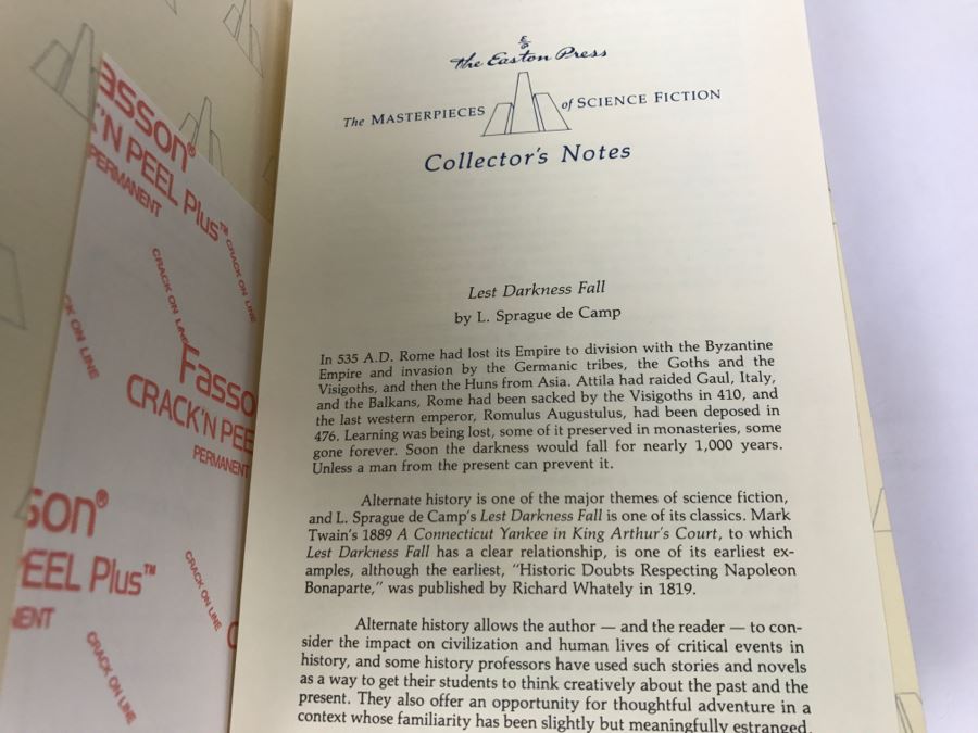 Signed Easton Press Hardcover Book Lest Darkness Fall By L. Sprague De Camp Intro By Isaac Asimov [Photo 5]