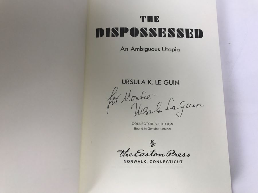 Signed Easton Press Hardcover Book The Dispossessed An Ambiguous Utopia By Ursula K. Le Guin [Photo 7]