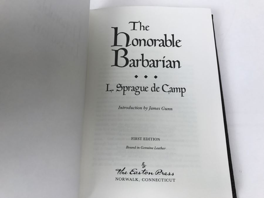 Signed First Edition Easton Press Hardcover Book The Honorable Barbarian By L. Sprague De Camp [Photo 10]