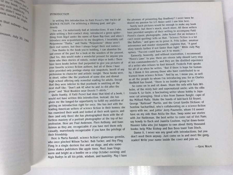 Signed First Bluejay Printing 1984 Book The Faces Of Science Fiction Photographs By Patti Perret (Signed By 34 Science Fiction Writers Including Ray Bradbury, Frederik Pohl, Poul Anderson, L. Sprague De Camp, Andre Norton, A.E. Van Vogt) See Description [Photo 12]