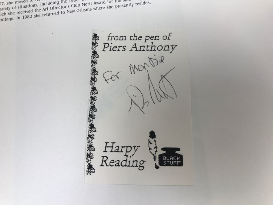 Signed First Bluejay Printing 1984 Book The Faces Of Science Fiction Photographs By Patti Perret (Signed By 34 Science Fiction Writers Including Ray Bradbury, Frederik Pohl, Poul Anderson, L. Sprague De Camp, Andre Norton, A.E. Van Vogt) See Description [Photo 86]