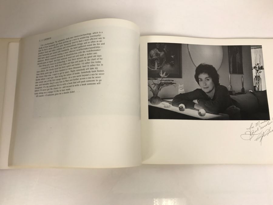 Signed First Bluejay Printing 1984 Book The Faces Of Science Fiction Photographs By Patti Perret (Signed By 34 Science Fiction Writers Including Ray Bradbury, Frederik Pohl, Poul Anderson, L. Sprague De Camp, Andre Norton, A.E. Van Vogt) See Description [Photo 48]