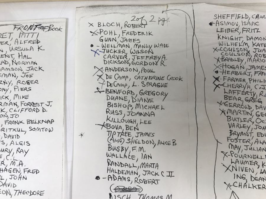 Signed First Bluejay Printing 1984 Book The Faces Of Science Fiction Photographs By Patti Perret (Signed By 34 Science Fiction Writers Including Ray Bradbury, Frederik Pohl, Poul Anderson, L. Sprague De Camp, Andre Norton, A.E. Van Vogt) See Description [Photo 7]