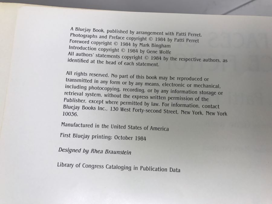 Signed First Bluejay Printing 1984 Book The Faces Of Science Fiction Photographs By Patti Perret (Signed By 34 Science Fiction Writers Including Ray Bradbury, Frederik Pohl, Poul Anderson, L. Sprague De Camp, Andre Norton, A.E. Van Vogt) See Description [Photo 11]