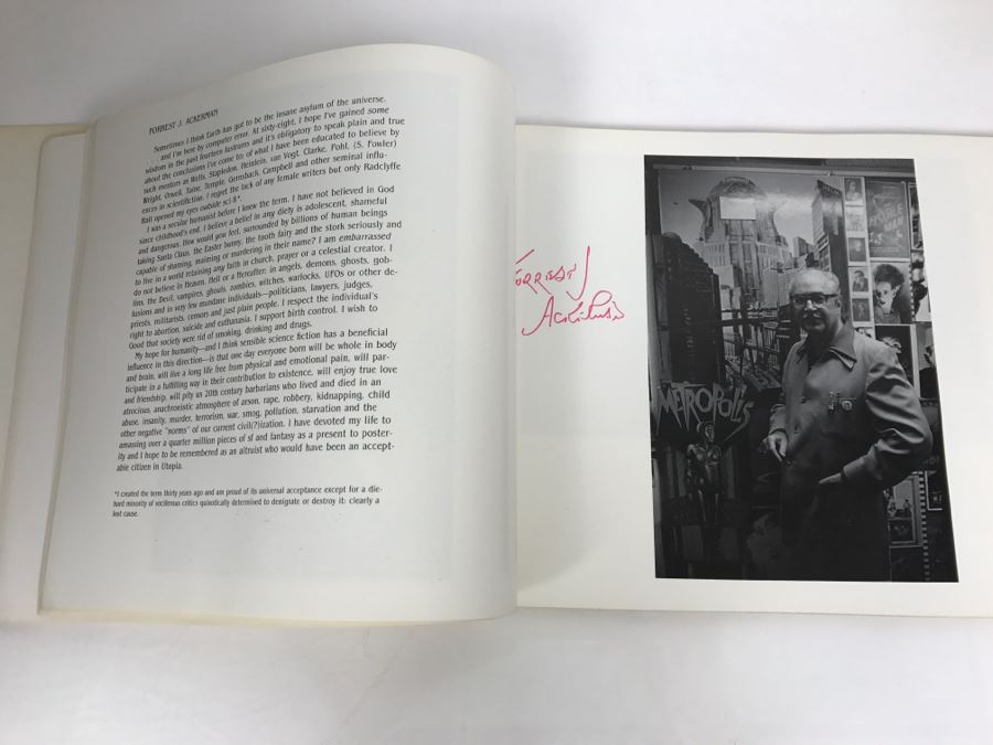 Signed First Bluejay Printing 1984 Book The Faces Of Science Fiction Photographs By Patti Perret (Signed By 34 Science Fiction Writers Including Ray Bradbury, Frederik Pohl, Poul Anderson, L. Sprague De Camp, Andre Norton, A.E. Van Vogt) See Description [Photo 25]