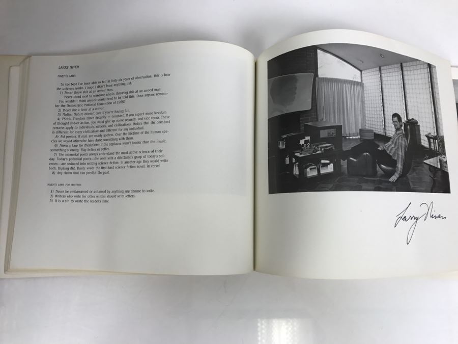 Signed First Bluejay Printing 1984 Book The Faces Of Science Fiction Photographs By Patti Perret (Signed By 34 Science Fiction Writers Including Ray Bradbury, Frederik Pohl, Poul Anderson, L. Sprague De Camp, Andre Norton, A.E. Van Vogt) See Description [Photo 56]