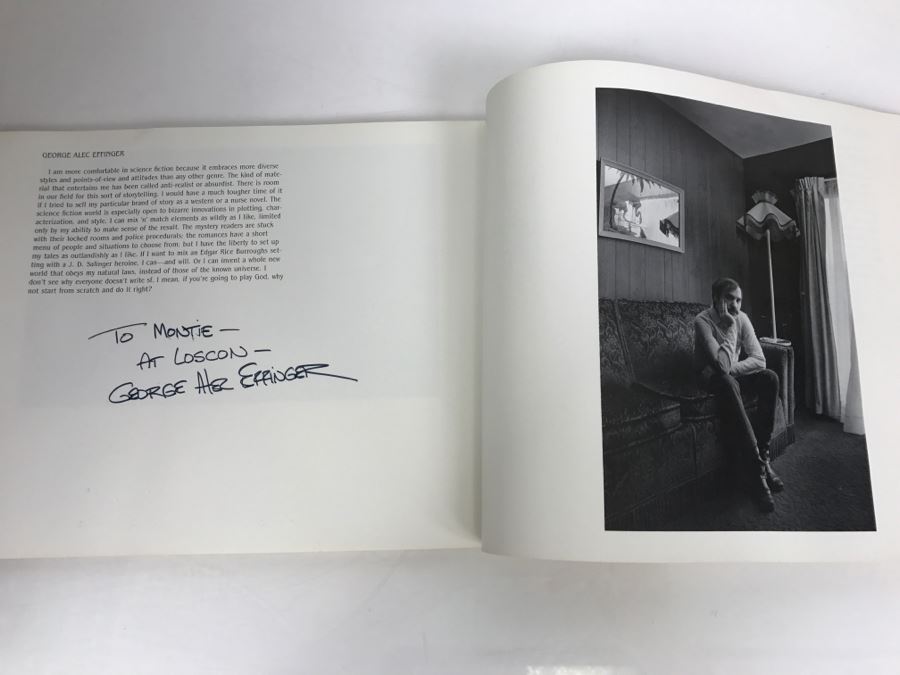 Signed First Bluejay Printing 1984 Book The Faces Of Science Fiction Photographs By Patti Perret (Signed By 34 Science Fiction Writers Including Ray Bradbury, Frederik Pohl, Poul Anderson, L. Sprague De Camp, Andre Norton, A.E. Van Vogt) See Description [Photo 78]