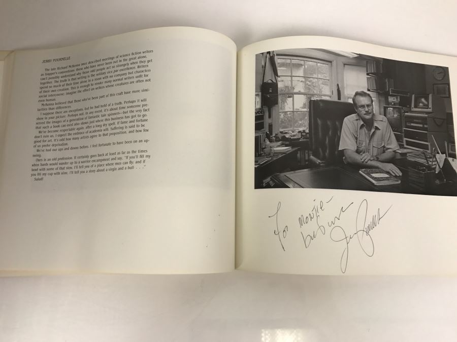 Signed First Bluejay Printing 1984 Book The Faces Of Science Fiction Photographs By Patti Perret (Signed By 34 Science Fiction Writers Including Ray Bradbury, Frederik Pohl, Poul Anderson, L. Sprague De Camp, Andre Norton, A.E. Van Vogt) See Description [Photo 54]