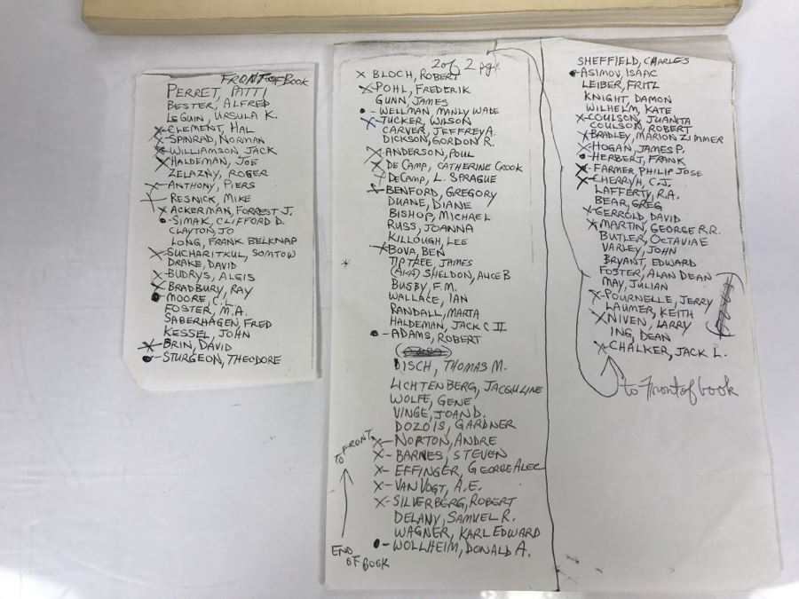 Signed First Bluejay Printing 1984 Book The Faces Of Science Fiction Photographs By Patti Perret (Signed By 34 Science Fiction Writers Including Ray Bradbury, Frederik Pohl, Poul Anderson, L. Sprague De Camp, Andre Norton, A.E. Van Vogt) See Description [Photo 5]