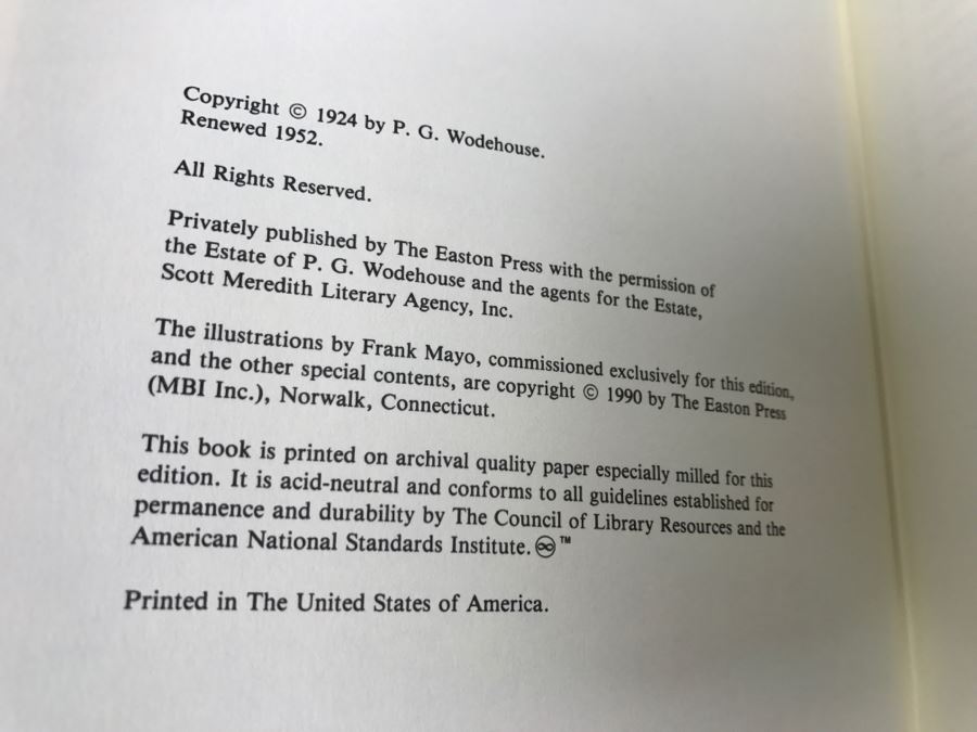 Easton Press Hardcover Book Leave It To Psmith By P.G. Wodehouse [Photo 8]