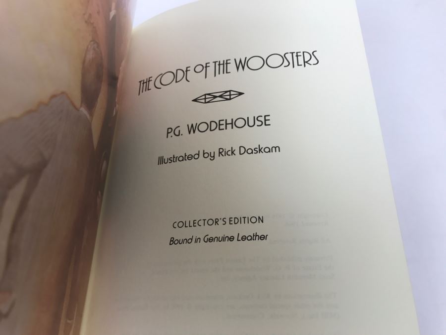Easton Press Hardcover Book The Code Of The Woosters By P.G. Wodehouse  [Photo 6]