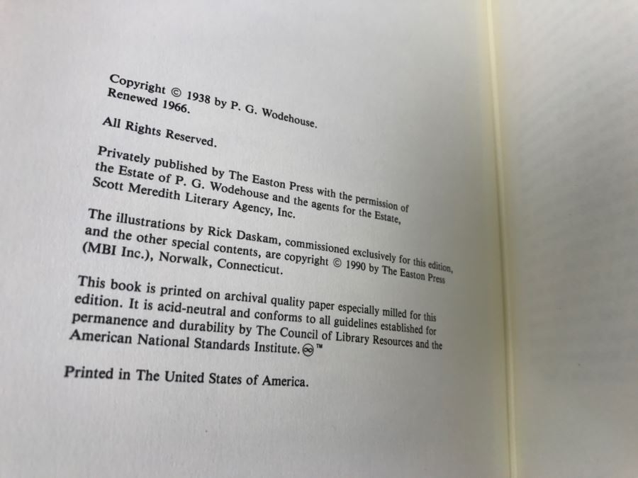 Easton Press Hardcover Book The Code Of The Woosters By P.G. Wodehouse  [Photo 7]