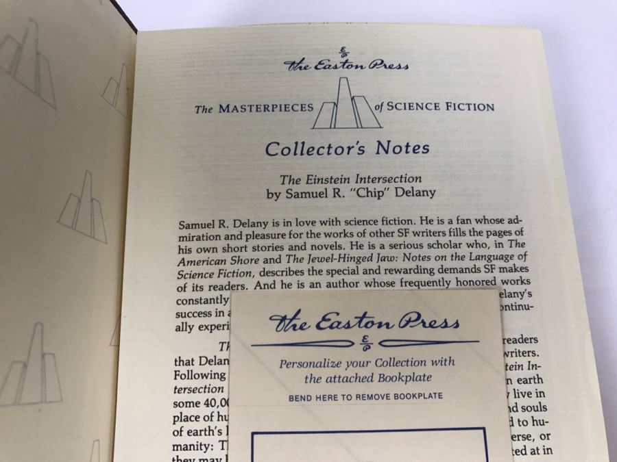 Signed Easton Press Hardcover Book The Einstein Intersection By Samuel R. Delany Masterpiece Of Science Fiction [Photo 6]