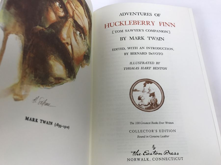 Easton Press Hardcover Book Adventures Of Huckleberry Finn Tom Sawyer's Companion By Mark Twain [Photo 2]