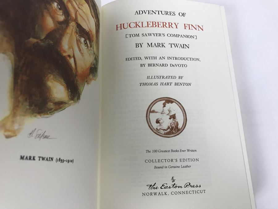 Easton Press Hardcover Book Adventures Of Huckleberry Finn Tom Sawyer's Companion By Mark Twain [Photo 6]