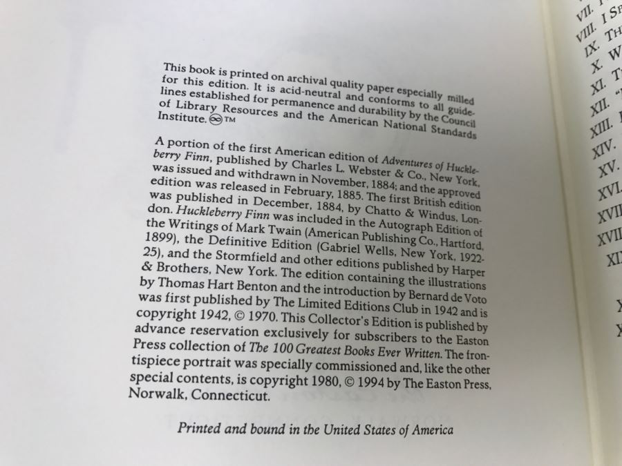 Easton Press Hardcover Book Adventures Of Huckleberry Finn Tom Sawyer's Companion By Mark Twain [Photo 7]