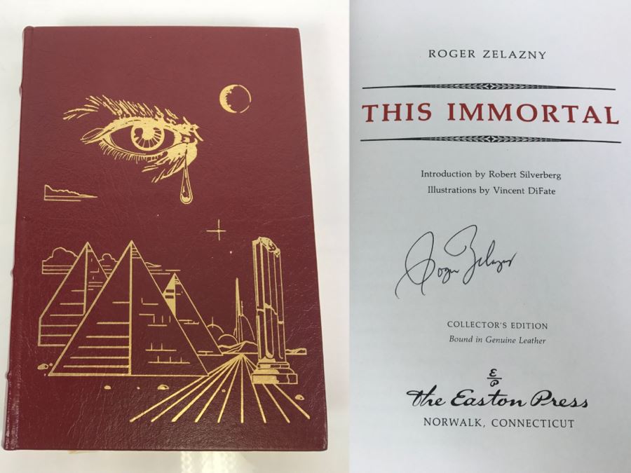 Signed Easton Press Hardcover Book This Immortal By Roger Zelazny Masterpiece Of Science Fiction [Photo 1]