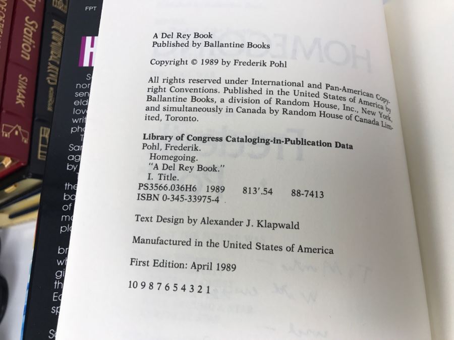 Signed First Edition 1989 Hardcover Book Homegoing By Frederik Pohl [Photo 8]