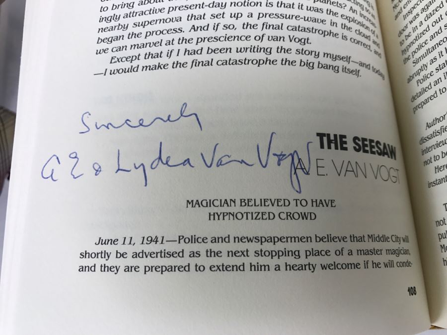 Signed First Edition Hardcover Book Creations Signed By Gregory Benford And A.E. Van Vogt [Photo 4]