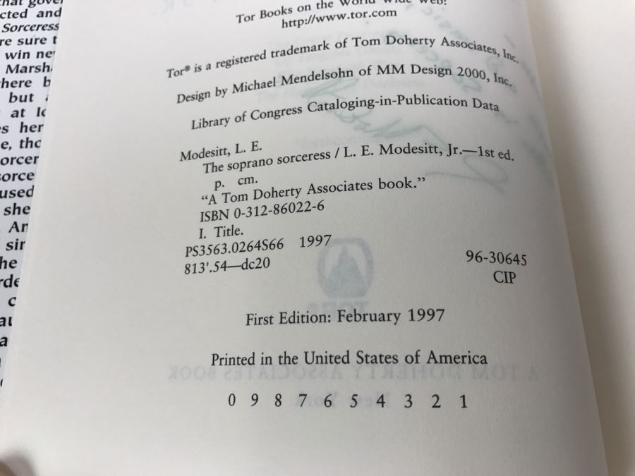Signed First Edition 1997 Hardcover Book The Soprano Sorceress By L.E. Modesitt, Jr. [Photo 10]