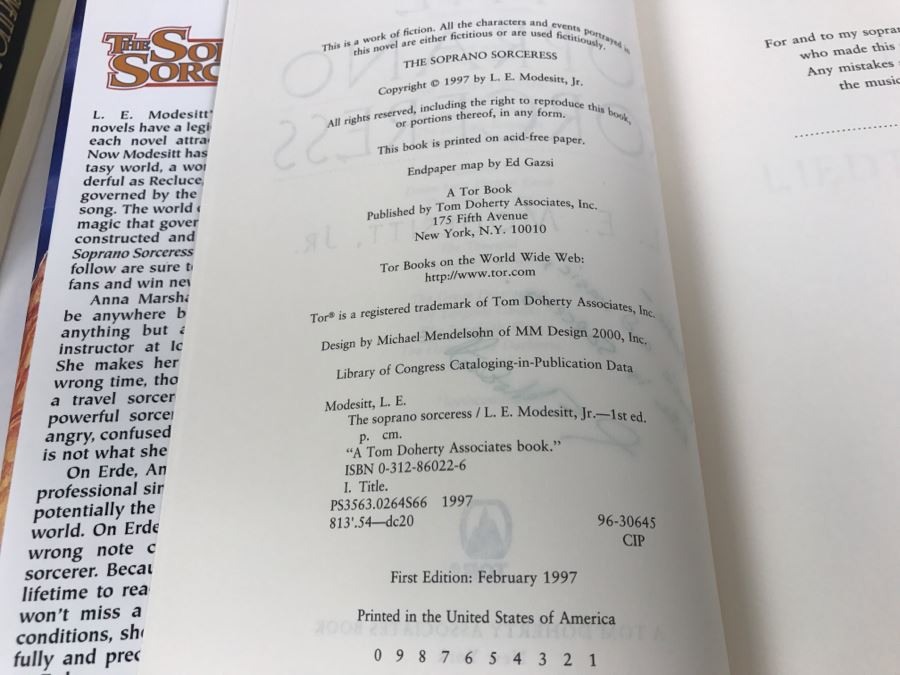 Signed First Edition 1997 Hardcover Book The Soprano Sorceress By L.E. Modesitt, Jr. [Photo 9]