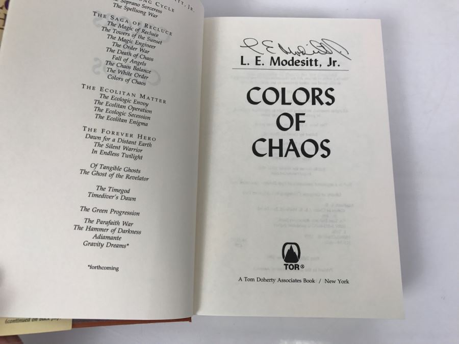 Signed First Edition 1999 Hardcover Book Colors Of Chaos By L.E. Modesitt, Jr. [Photo 6]
