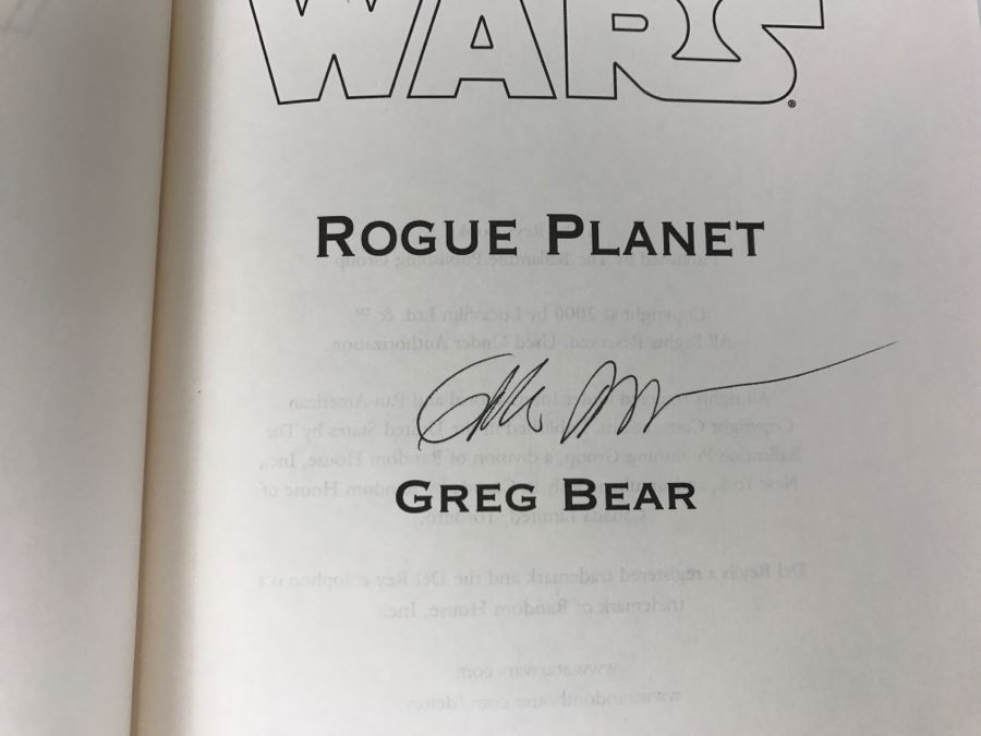 Signed First Edition 2000 Hardcover Book STAR WARS Rogue Planet By Greg Bear [Photo 6]