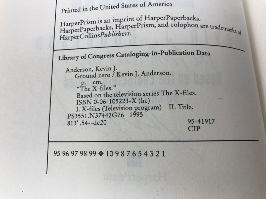 Signed First Printing The X Files Ground Zero By Kevin J. Anderson [Photo 8]
