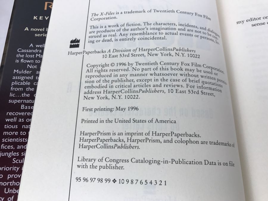 Signed First Printing 1996 Hardcover Book The X-Files Ruins By Kevin J. Anderson [Photo 7]