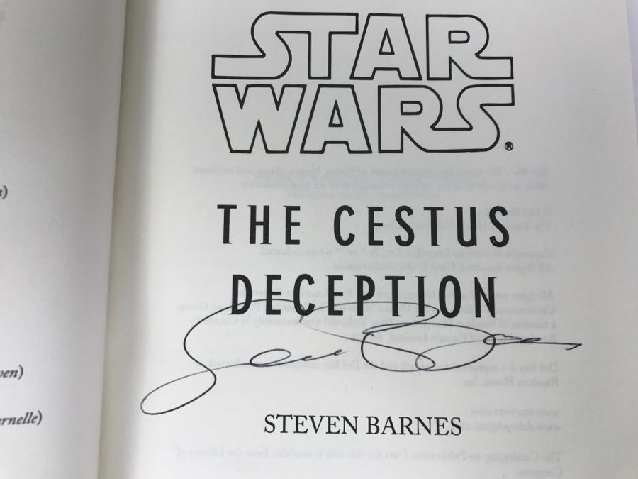 Signed First Edition 2004 Hardcover Book STAR WARS The Cestus Deception By Steven Barnes [Photo 6]