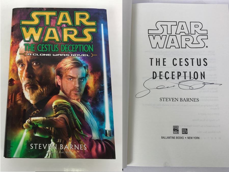 Signed First Edition 2004 Hardcover Book STAR WARS The Cestus Deception By Steven Barnes