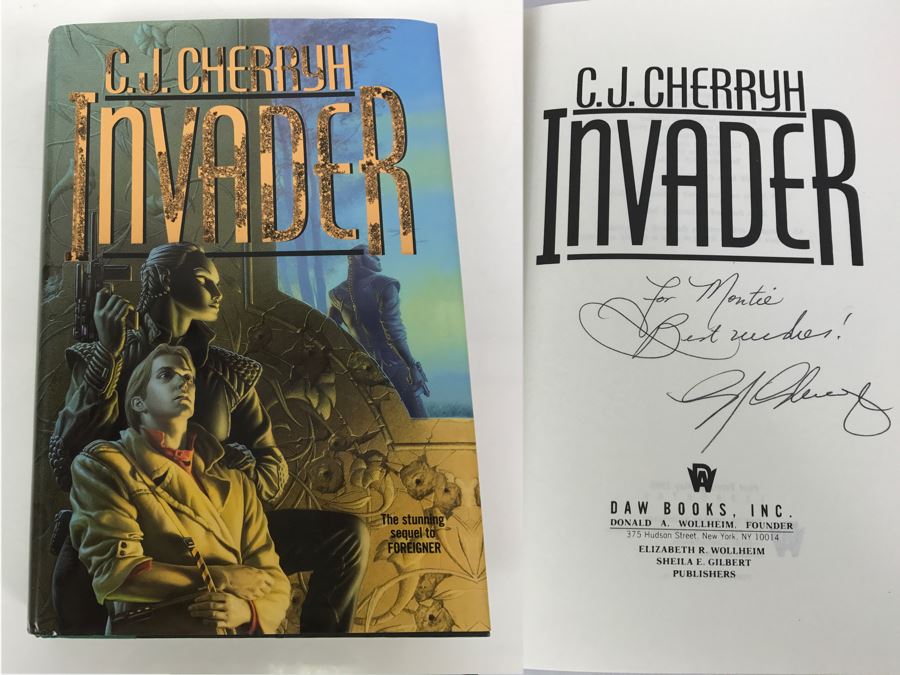 Signed First Printing 1995 Hardcover Book Invader By C.J. Cherryh