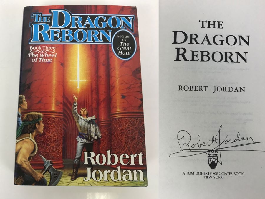 Signed Hardcover Book The Dragon Reborn By Robert Jordan