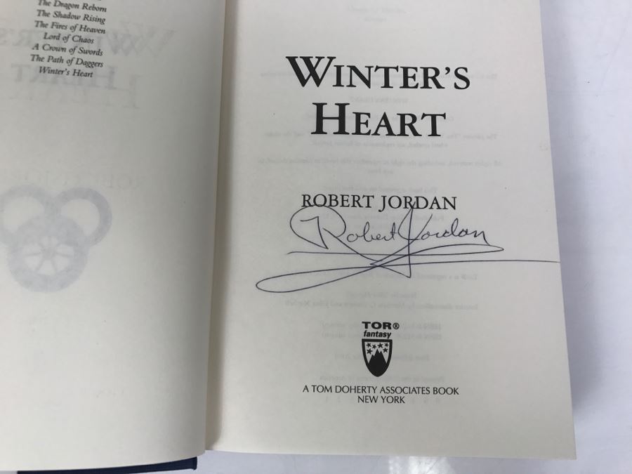 Signed First Edition Hardcover Book Winter's Heart By Robert Jordan [Photo 5]