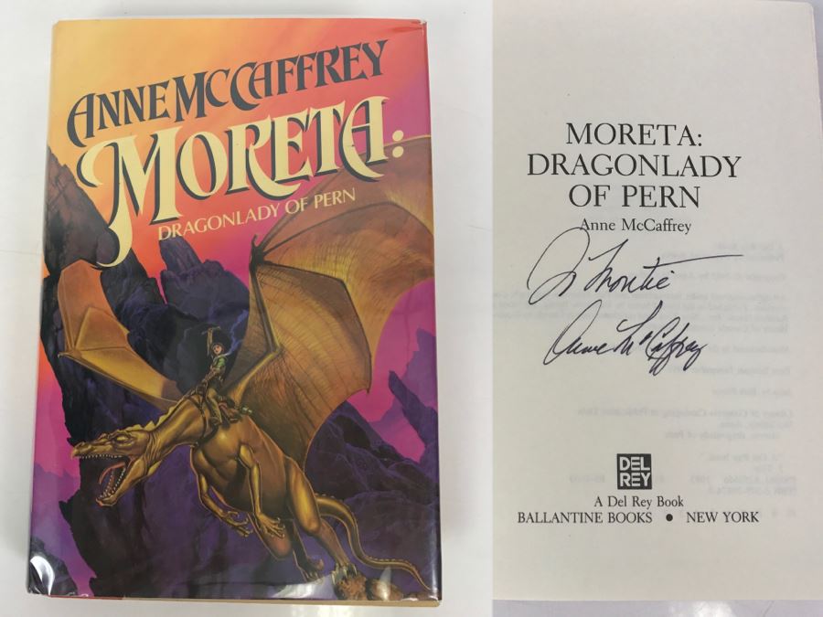 Signed First Edition 1983 Hardcover Book Moreta: Dragonlady Of Pern By Anne McCaffrey
