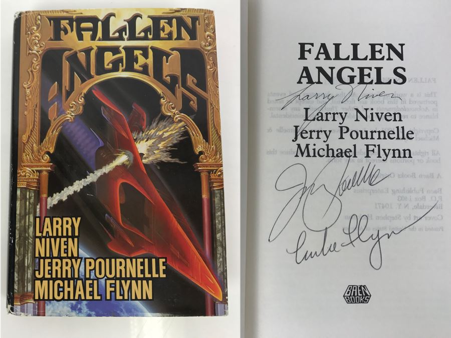 Signed First Edition Hardcover Book Fallen Angels By Larry Niven, Jerry Pournelle And Michael Flynn (Signed By All 3 Authors) [Photo 1]