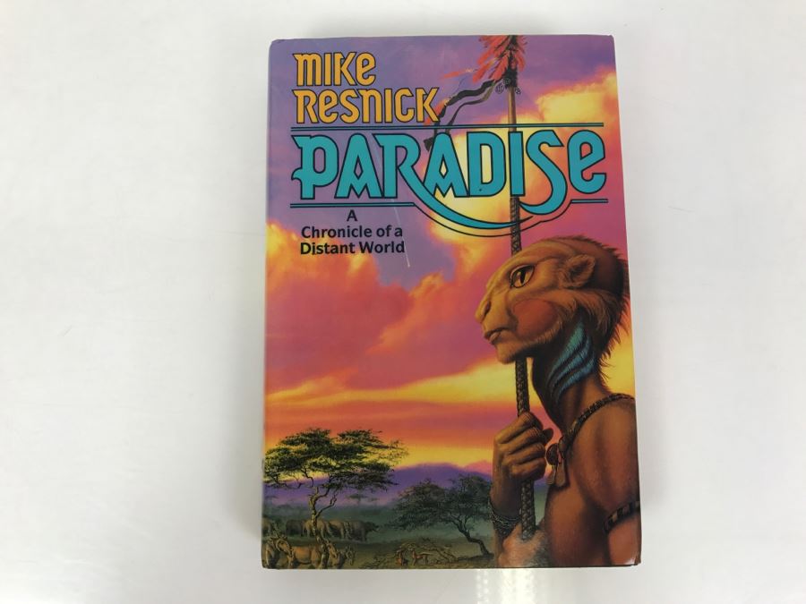 Signed First Edition 1989 Hardcover Book Paradise: A Chronicle Of A Distant World By Mike Resnick [Photo 2]