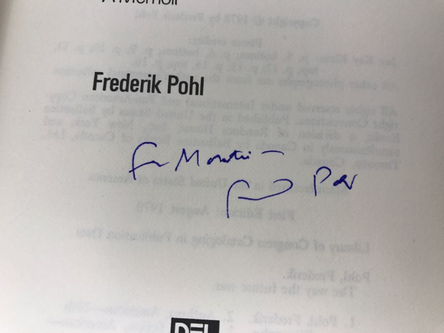 Signed First Edition 1978 Hardcover Book The Way The Future Was By Frederik Pohl [Photo 6]