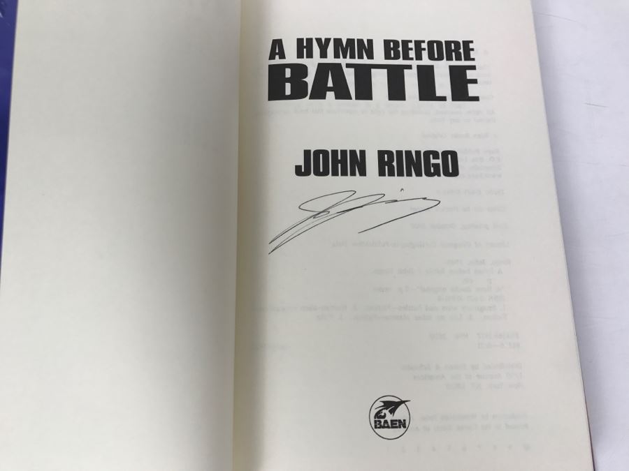 Signed First Printing 2000 Hardcover Book A Hymn Before Battle By John Ringo [Photo 5]