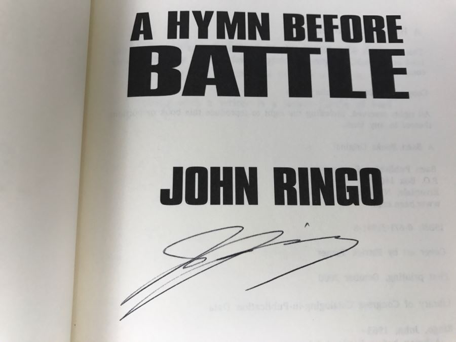 Signed First Printing 2000 Hardcover Book A Hymn Before Battle By John Ringo [Photo 6]