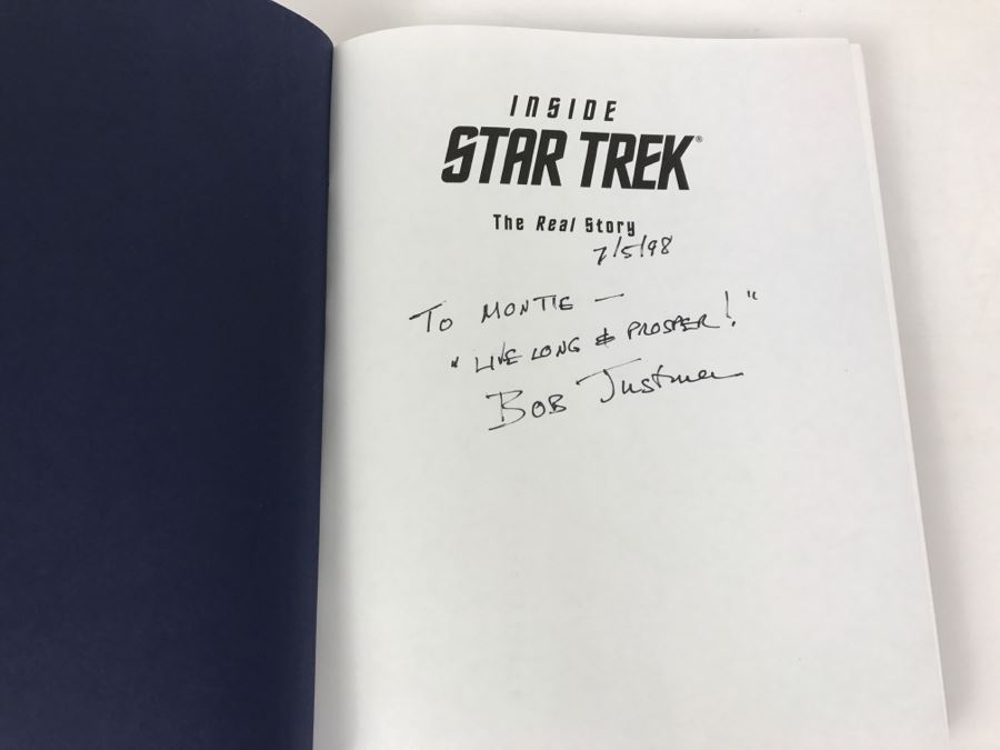 Signed First Printing 1996 Hardcover Book Inside STAR TREK The Real Story By Herbert F. Solow And Robert H. Justman (Signed By Both Authors) [Photo 5]
