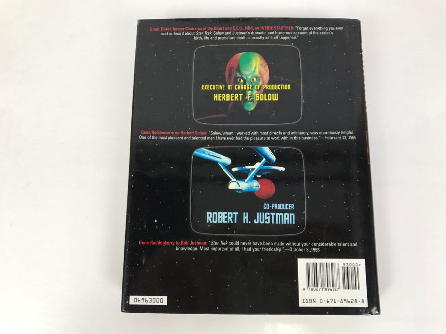 Signed First Printing 1996 Hardcover Book Inside STAR TREK The Real Story By Herbert F. Solow And Robert H. Justman (Signed By Both Authors) [Photo 4]