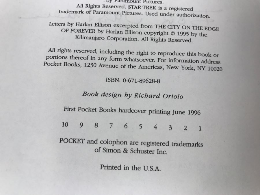Signed First Printing 1996 Hardcover Book Inside STAR TREK The Real Story By Herbert F. Solow And Robert H. Justman (Signed By Both Authors) [Photo 12]