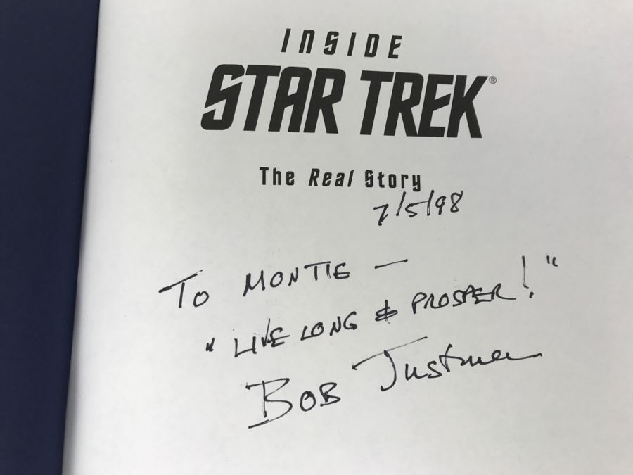 Signed First Printing 1996 Hardcover Book Inside STAR TREK The Real Story By Herbert F. Solow And Robert H. Justman (Signed By Both Authors) [Photo 6]